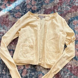 J. Crew Women's Light Yellow Cardigan Sweater
